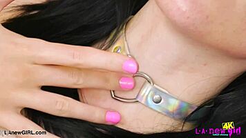 Picture-perfect brunette poses for sexy photoshoot