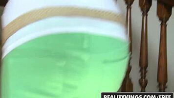is that cum dripping from her big ass after rough doggystyle party?