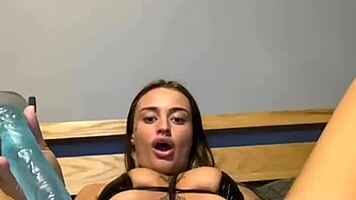 slutty goth teen solo play with anal assfucking and big ass