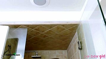 fierce & flawless brunette took a shower and got a rough massage