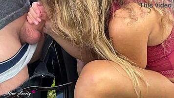 Public Car Fuck With Double Cumshot On Cute Girl's Big Ass