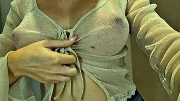 Hidden Camera In Public Locker Room Spies Naked Girl Trying Underwear