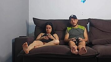 latina housewife has risky blowjob and sex with husband's best friend 😈