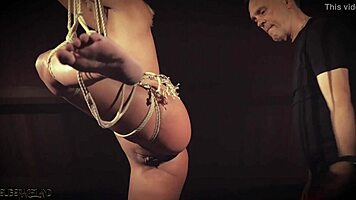 hot blonde in submission gets spanked and punished as a naughty bdsm slave