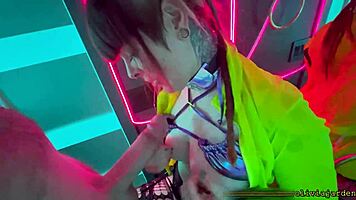 Public Sloppy Deepthroat in a Rave Bathroom