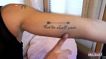 raven lane masturbates her wet pussy on the couch.