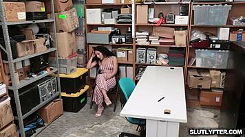 Liv's ebony pussy gets pounded by the officer's huge cock at work?