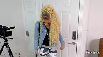 seductive petite 18+ blonde sassy deeply finger fucks her sweet pussy to cum