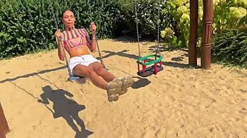 tiny latina playground pickup for foot fetish fuck with big cock 😍