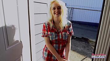 Blonde Cutie Annie Archer Toys Wet Twat Then Delivers Hot BJ