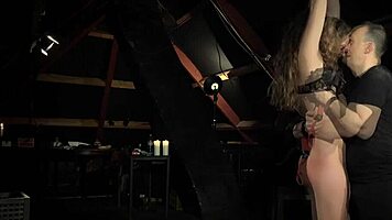 check out this teeny slave tied up and pounded hard