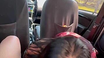 stranger interrupts workout for epic car blowjob turning into public creampie