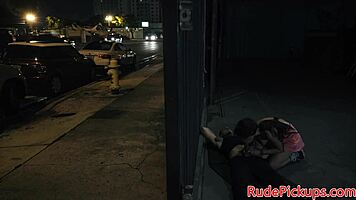 Petite glasses teen bound outdoors sucks then rides cock hard