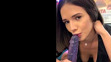 petite hispanic teases wet pussy with juicy dildo