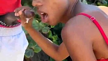 i spot huge black cock on beach suck it down and swallow every drop