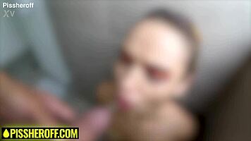 Blonde Latina Teen Kneels For Sloppy Cock Sucking And Piss