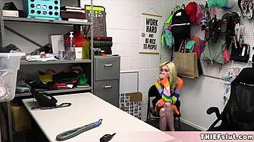 skinny blonde shoplifter punished rough doggystyle in garage now