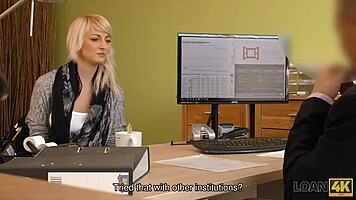 Loan4k Blonde Tschechin rockt geiles Office POV Casting Blowjob