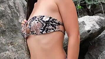 Petite Hottie Flashes Massive Boobs in Revealing Bikini