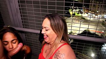 hey you two latinas caught fucking wildly on fire escape stairs come ride me now