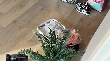 hey check this skinny cheerleader's shoot turning into wild handjob action