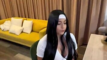colombian latina begs professor for creampie doggystyle to pass semester riding big cock