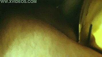starting to slide into virgin friend's juicy bent ass