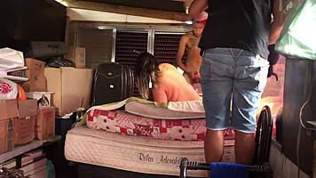 Behind scenes milf gets anal fucked while cuckold films her