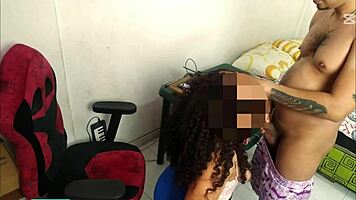 curly haired athletic brunette bent over fucked hard at work