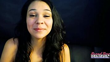 Brunette coed twat drilled doggy then swallows cumshot 😍