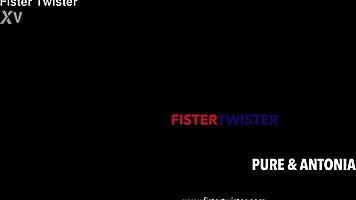 Hot blonde takes intense lesbian fisting session 😉