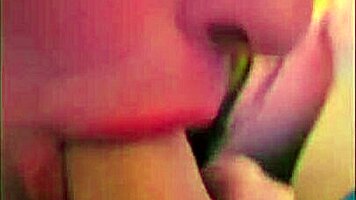 check out this close-up sloppy blowjob from a big tits wife tease