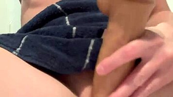 scarlet heads out leaving cum dripping on bathroom sink