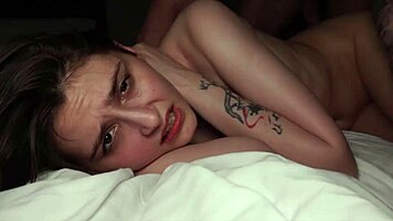 Russian girlfriend with small tits rides boyfriend's monster cock doggystyle deepthroat cum in mouth bedroom