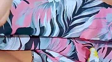 pretty office girl fingers wet pink pussy to orgasm in bathroom hideaway