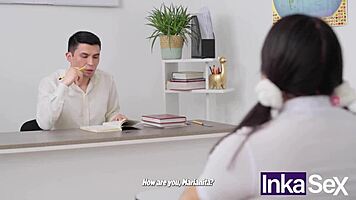 hey professor fucks this busty mexican student's juicy tits and ass