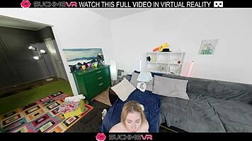 blonde mila's pie explodes in wild vr sex frenzy