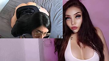 horny latina hermanastra masturbates with big tits anal creampie pov
