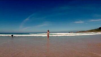 spanish bikini model sasha ikeyeva perfect beach ass tease