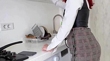 lazy maid gets whipped hard then creampied for her sloppy work