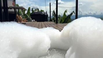 we sneaked into the jacuzzi for steamy public pounding action