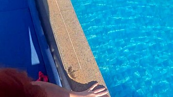 Redhead Bent Over For Intense Doggystyle Pool Pounding