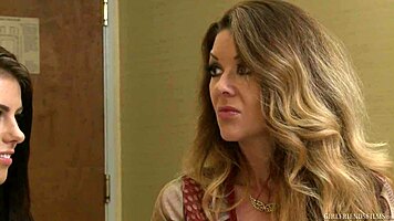 Raquel Devine and Adriana Chechik passionately lick shaved pussies in lingerie face sitting bliss