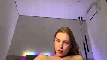 Watch this horny blonde bbw soak her natural tits in wild webcam masturbation frenzy.