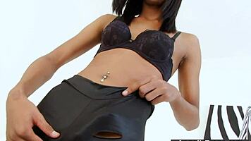 Slim shemale deeply dildos tight asshole solo