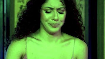 Naughty client seduces curly masseuse for juicy pussy licking fun