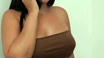 no more hotel rooms left so now sharing bed with busty latina brunette milf big ass shaking all night long