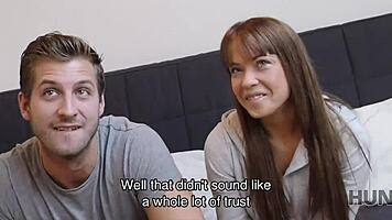 dude tricks hot chick into cash fuck for her stay spot