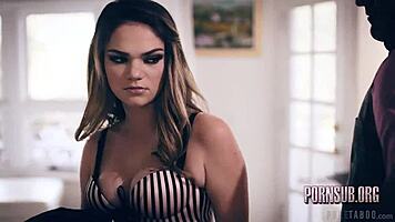 Blonde milf caught stripping leads to creampie seduction