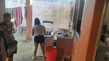 wife out so horny maid couldnt resist my hard cock pounding her